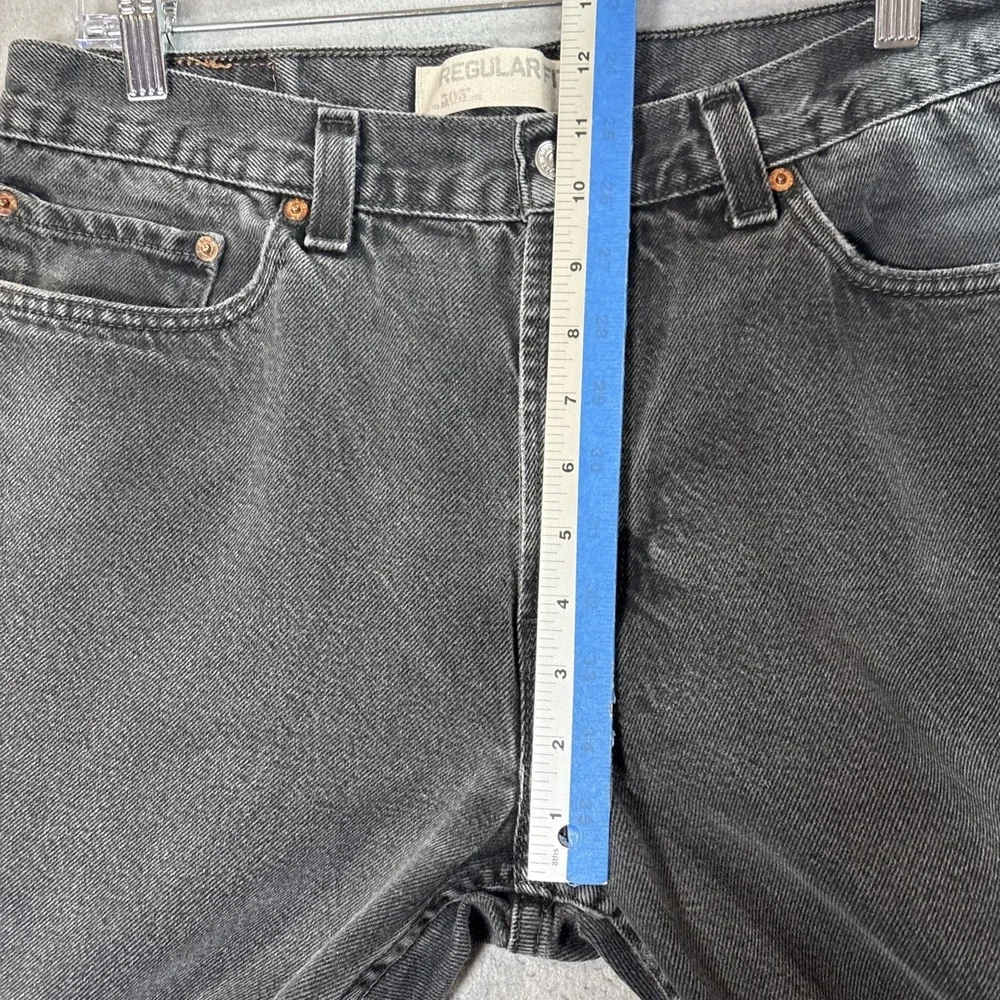 Levis 505 Regular Fit Jeans Mens 34x30 Black Denim Straight Leg Pants